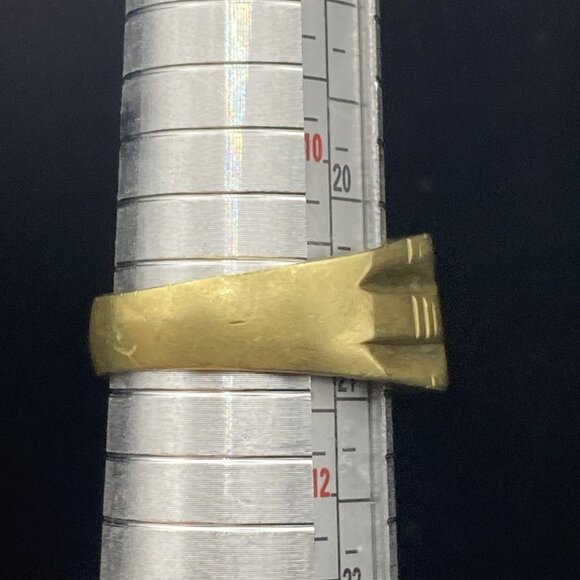 Men's Signet Ring  Vintage Size 11 Gold Tone Wide 12 mm 11 grams LOOK - Picture 12 of 14